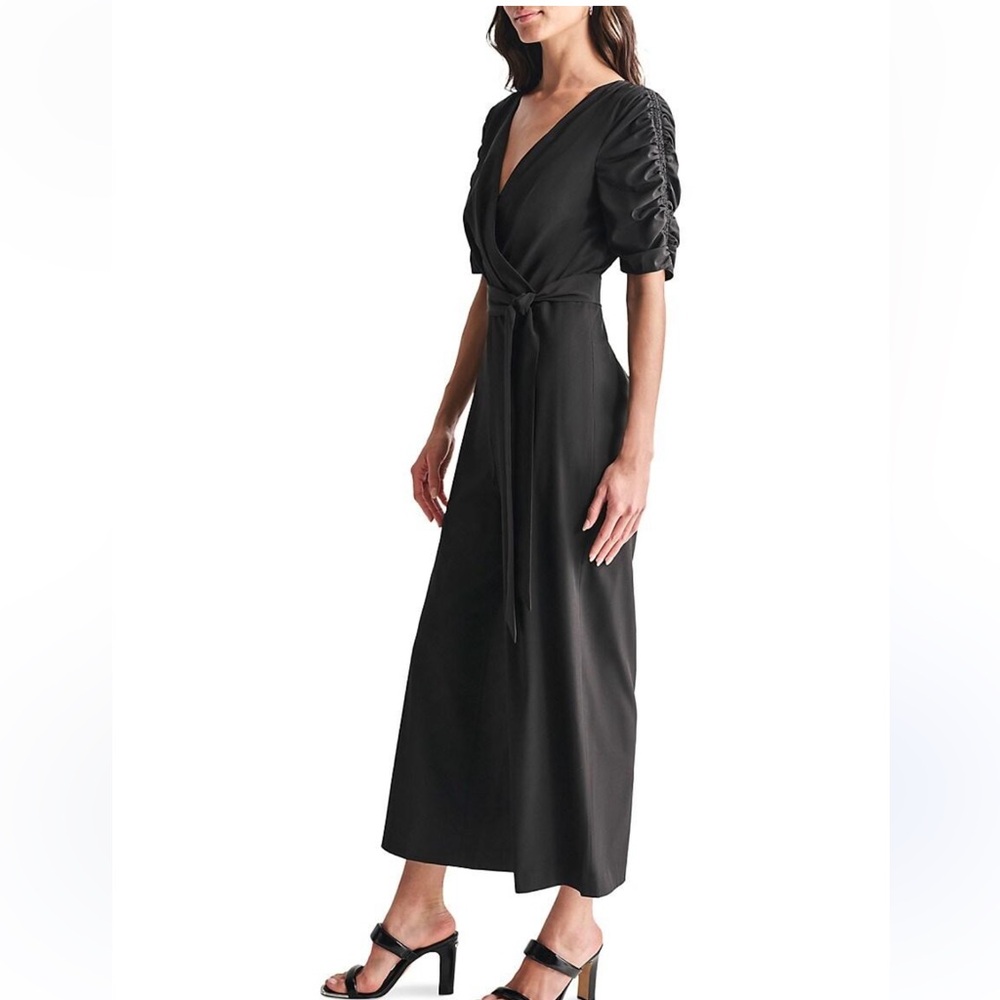 NWT DKNY Ruched Shoulder Cropped Jumpsuit - Size 10 - Picture 5 of 5